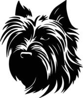 Skye terrier silhouette portrait vecteur