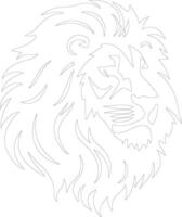 Lion contour silhouette vecteur