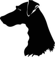 bedlington terrier silhouette portrait vecteur