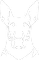 doberman pinscher contour silhouette vecteur