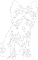 Yorkshire terrier contour silhouette vecteur