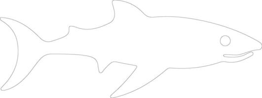 chien de mer contour silhouette vecteur