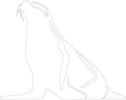 lion de californie contour silhouette vecteur