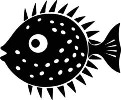 Blowfish silhouette portrait vecteur