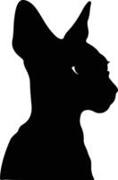 peterbald chat silhouette portrait vecteur