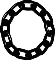 chaîne icône noir silhouette vecteur
