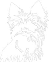 Yorkshire terrier contour silhouette vecteur