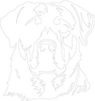 rottweiler contour silhouette vecteur