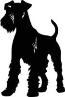 airedale terrier noir silhouette vecteur