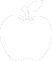 Pomme contour silhouette vecteur