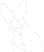 Boston terrier contour silhouette vecteur