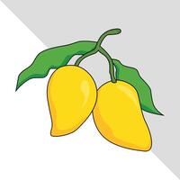 mangue fruit illustration 2d plat graphique vecteur