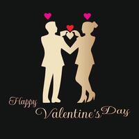 la Saint-Valentin journée logo conception vecteur modèle. content la Saint-Valentin journée logo conception or couleur. couple l'amour logo 14 février Valentin journée.