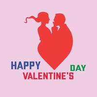content la Saint-Valentin journée logo conception rouge couleur. 14 février Valentin journée logo. vecteur