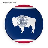 drapeau de américain Etat de Wyoming icône dans moderne néomorphisme style. bouton pour mobile application ou la toile. vecteur sur blanc Contexte
