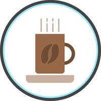 café agresser plat cercle icône vecteur
