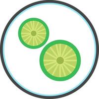 citron vert plat cercle icône vecteur