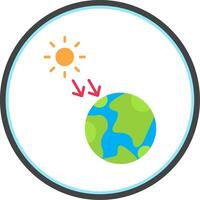 solaire radiation plat cercle icône vecteur