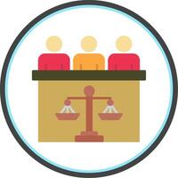 tribunal jury plat cercle icône vecteur