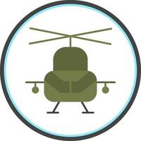 militaire hélicoptère plat cercle icône vecteur
