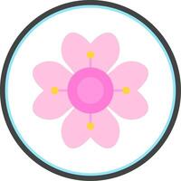 hortensia plat cercle icône vecteur