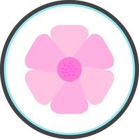 hibiscus plat cercle icône vecteur