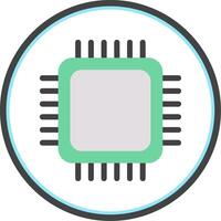 CPU plat cercle icône vecteur