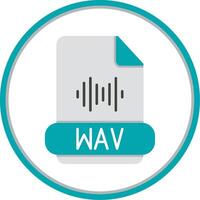 wav format plat cercle icône vecteur