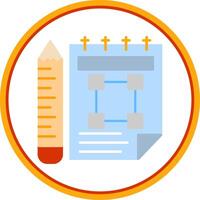 carnet de croquis plat cercle icône vecteur