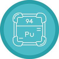 plutonium plat cercle multicolore conception icône vecteur