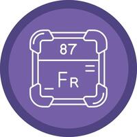 francium plat cercle multicolore conception icône vecteur