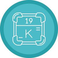 potassium plat cercle multicolore conception icône vecteur