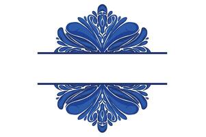 bleu ornement Cadre frontière vecteur conception pour décoratif élément