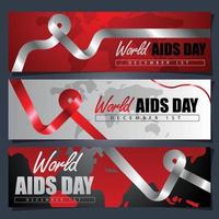 concept de bannière de la journée mondiale du sida vecteur