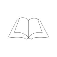 vecteur dans un continu ligne dessin de livre concept de éducation, bibliothèque logo illustration