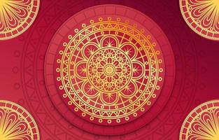 fond de mandala dégradé rouge luxueux vecteur