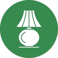 icône de cercle de glyphe de lampe de table vecteur