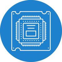 processeur linéaire cercle multicolore conception icône vecteur