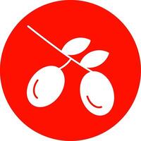 icône de cercle de glyphe d'olive vecteur