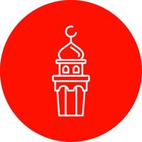 minaret linéaire cercle multicolore conception icône vecteur
