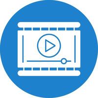 icône de cercle de glyphe de lecteur vidéo vecteur