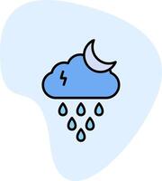 icône de vecteur de pluie de nuit