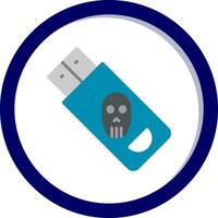 infecté clé USB vecteur icône