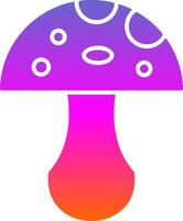 icône de dégradé de glyphe de champignon vecteur