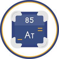 astatine plat cercle Uni icône vecteur