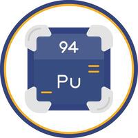 plutonium plat cercle Uni icône vecteur