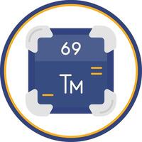 thulium plat cercle Uni icône vecteur