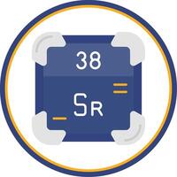 strontium plat cercle Uni icône vecteur