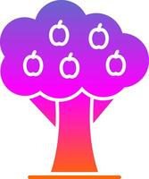 fruit arbre glyphe pente icône vecteur