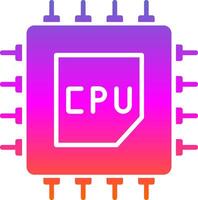 icône de gradient de glyphe de processeur vecteur